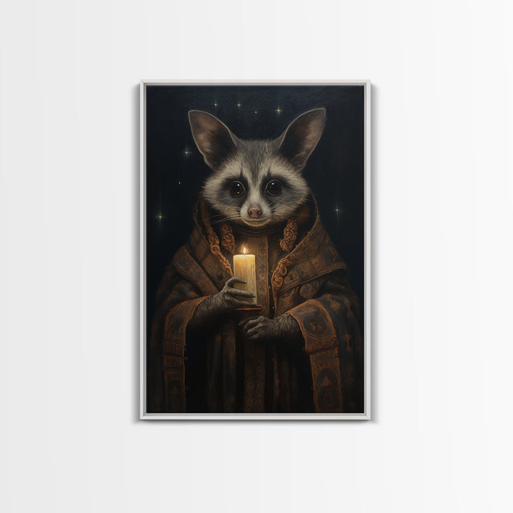 Civet Astrologer, Victorian Animal Portrait, Halloween Art, Gothic Whimsy Decor, Anthropomorphic Costume Art
