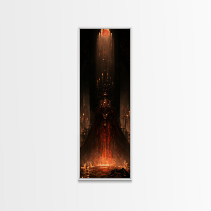 The Cave Oracle, Victorian Gothic Art, Tall Narrow Wall Art, Framed Canvas Print, Gothic Wall Decor, Halloween Portrait Art, Halloween Decor