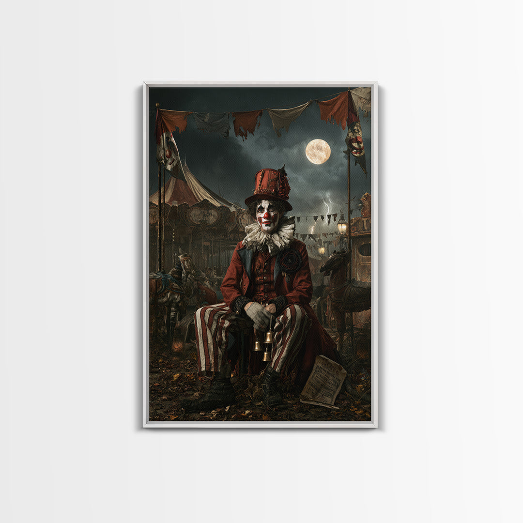The Abandoned Carnival, Victorian Gothic Art, Vertical Wall Art, Framed Canvas Print, Gothic Wall Decor, Halloween Portrait Art