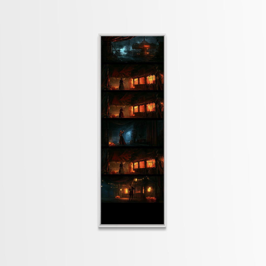 The Abandoned Carnival, Victorian Gothic Art, Tall Narrow Wall Art, Canvas Print, Gothic Wall Decor, Halloween Portrait Art