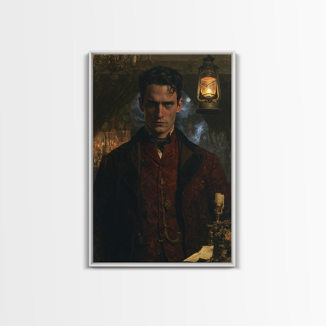 The Possessed Farmhouse, Macabre Victorian Decor, Vertical Wall Art, Canvas Print, Gothic Wall Decor, Halloween Portrait Art