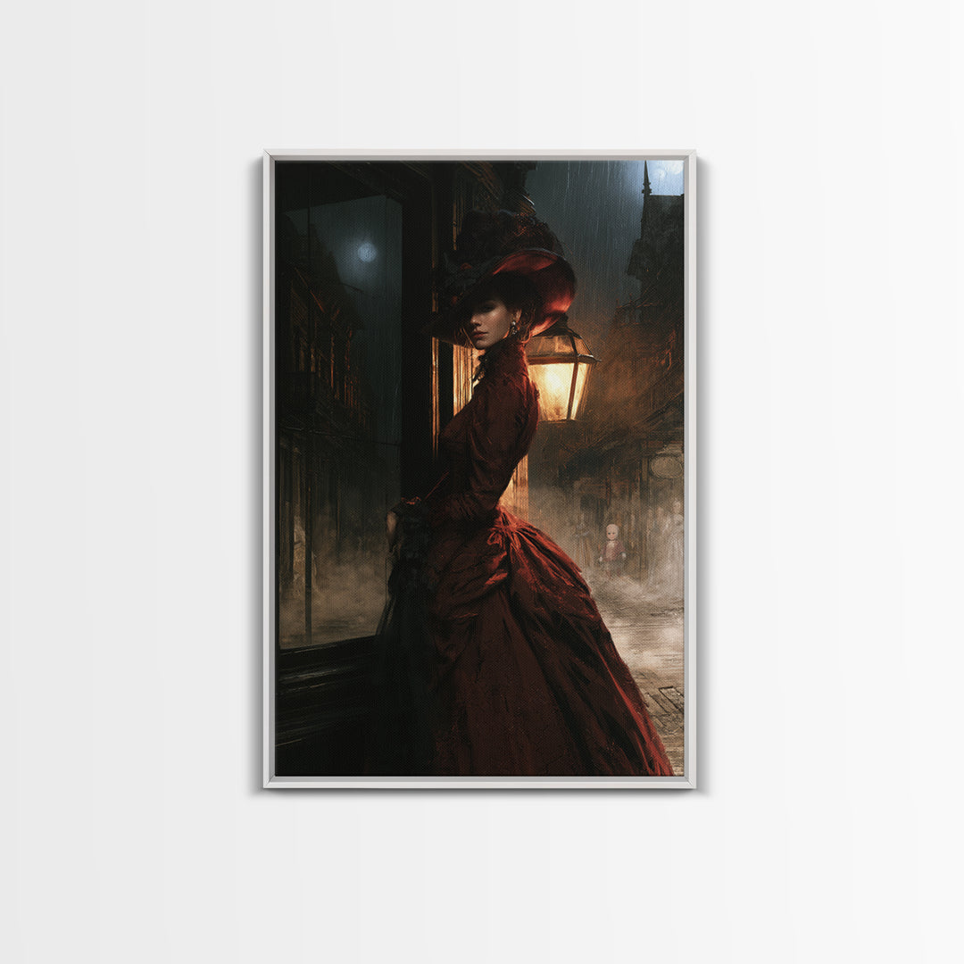 The Ghost Town Main Street, Victorian Gothic Art, Vertical Wall Art, Canvas Print, Gothic Wall Decor, Halloween Portrait Art