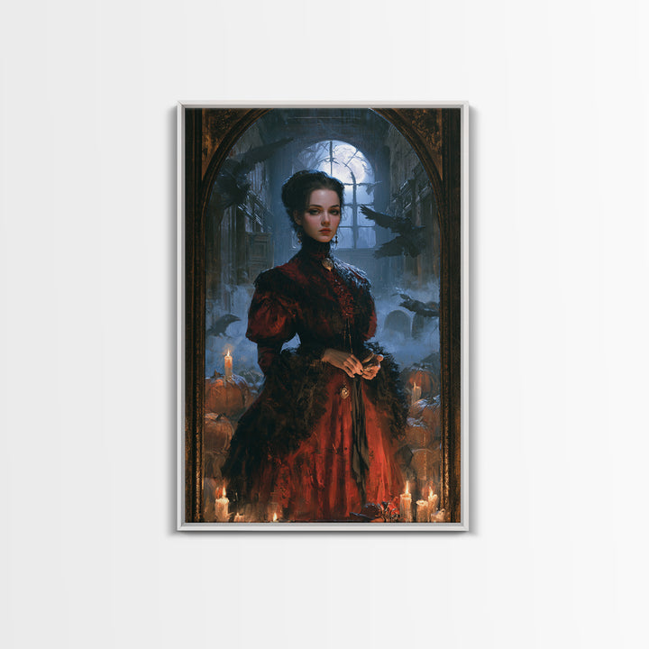 The Derelict Asylum, Victorian Horror Portrait, Vertical Wall Art, Canvas Print, Gothic Wall Decor, Halloween Portrait Art