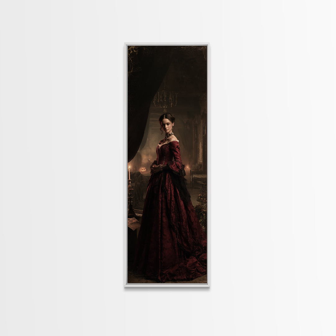 The Derelict Asylum, Victorian Horror Portrait, Tall Narrow Wall Art, Canvas Print, Gothic Wall Decor, Halloween Portrait Art