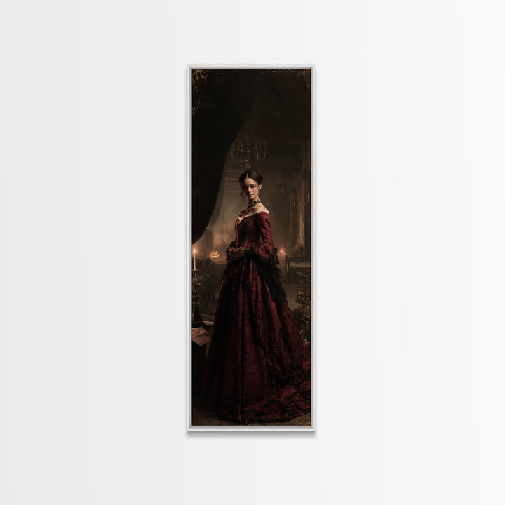 The Derelict Asylum, Victorian Horror Portrait, Tall Narrow Wall Art, Canvas Print, Gothic Wall Decor, Halloween Portrait Art