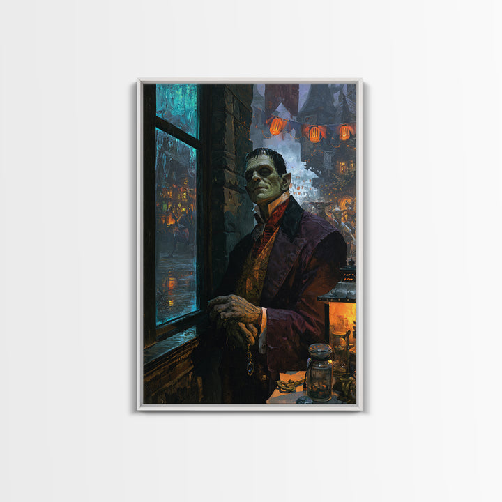 The Monster Parade, Macabre Victorian Decor, Vertical Wall Art, Canvas Print, Gothic Wall Decor, Halloween Portrait Art, Dark Fantasy Art