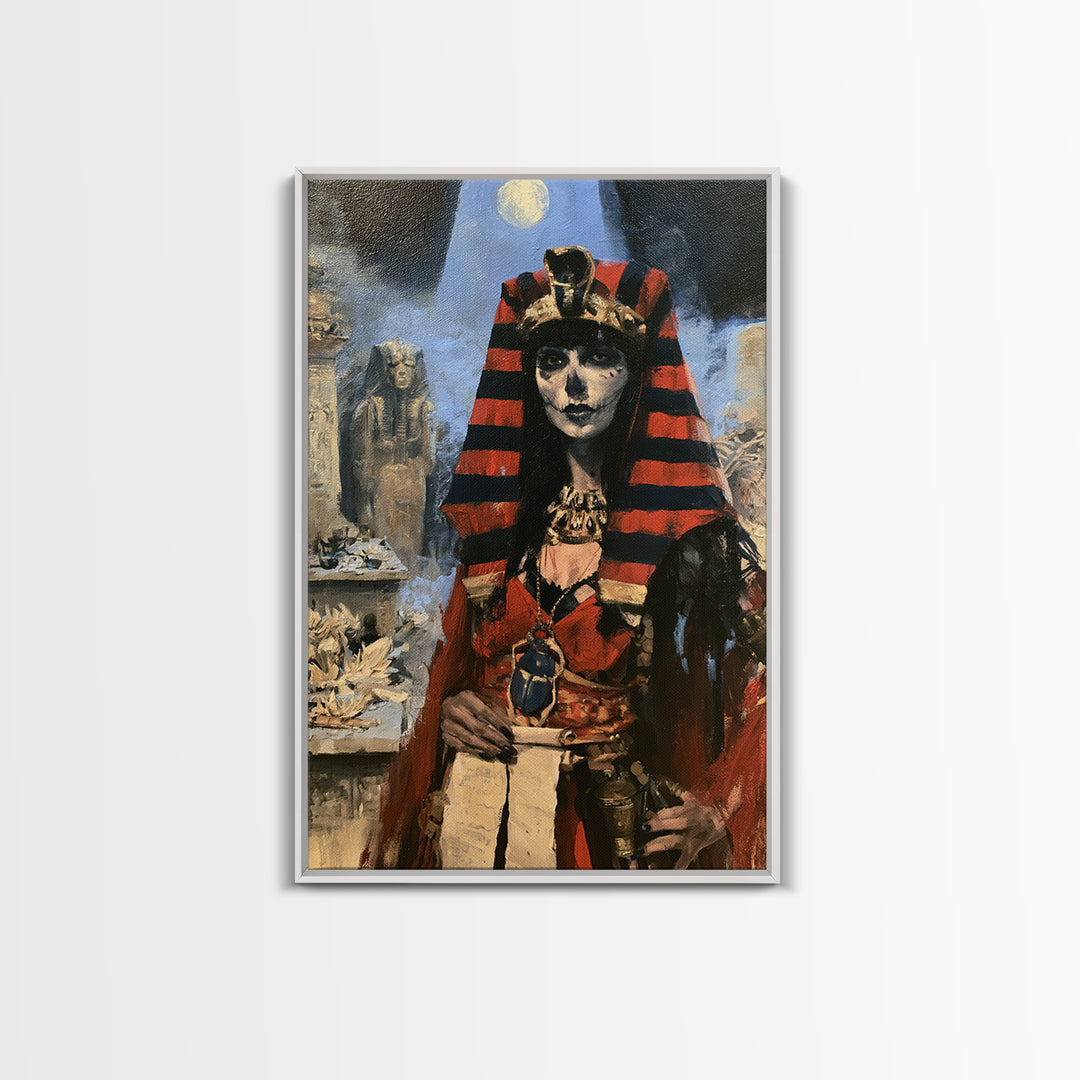 The Graveyard Dance, Victorian Gothic Art, Vertical Wall Art, Framed Canvas Print, Gothic Wall Decor, Halloween Portrait Art