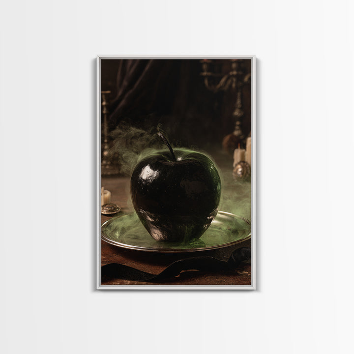 The Poisoned Apple, Antique Gothic Portrait, Vertical Wall Art, Canvas Print, Gothic Wall Decor, Halloween Portrait Art