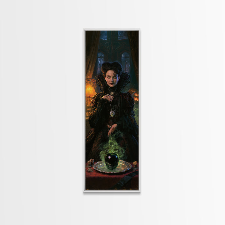 The Poisoned Apple, Victorian Horror Portrait, Tall Narrow Wall Art, Canvas Print, Gothic Wall Decor, Halloween Portrait Art