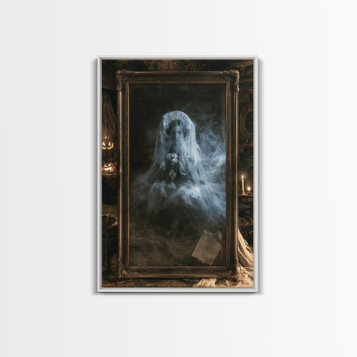 Victorian Mourning Halloween, Victorian Gothic Art, Vertical Wall Art, Canvas Print, Gothic Wall Decor, Halloween Portrait Art