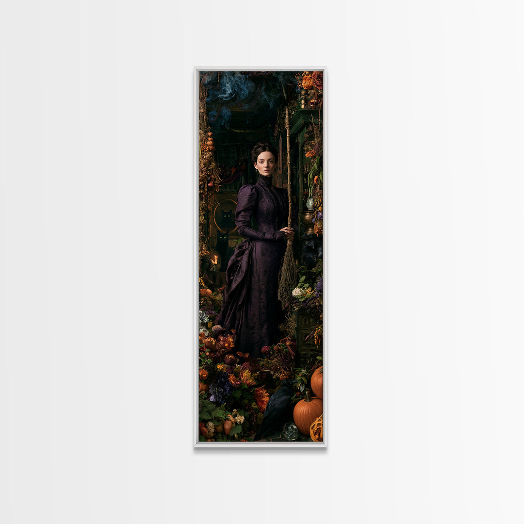 The Poison Garden, Macabre Victorian Decor, Tall Narrow Wall Art, Framed Canvas Print, Gothic Wall Decor, Halloween Portrait Art