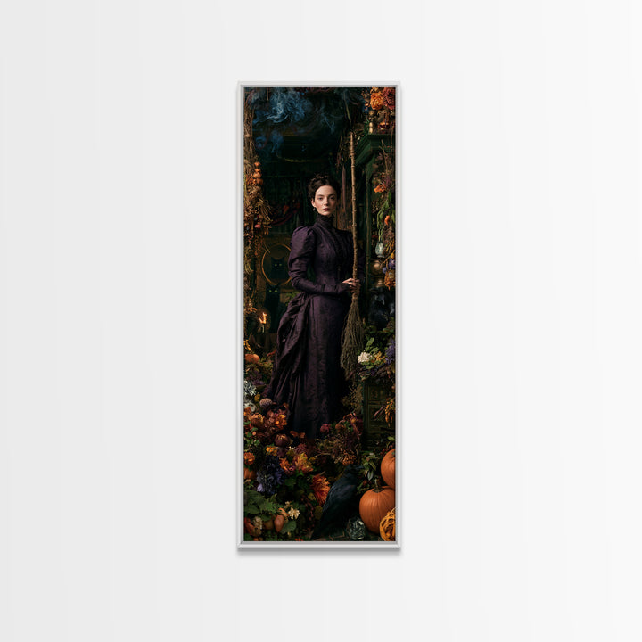 The Poison Garden, Macabre Victorian Decor, Tall Narrow Wall Art, Framed Canvas Print, Gothic Wall Decor, Halloween Portrait Art