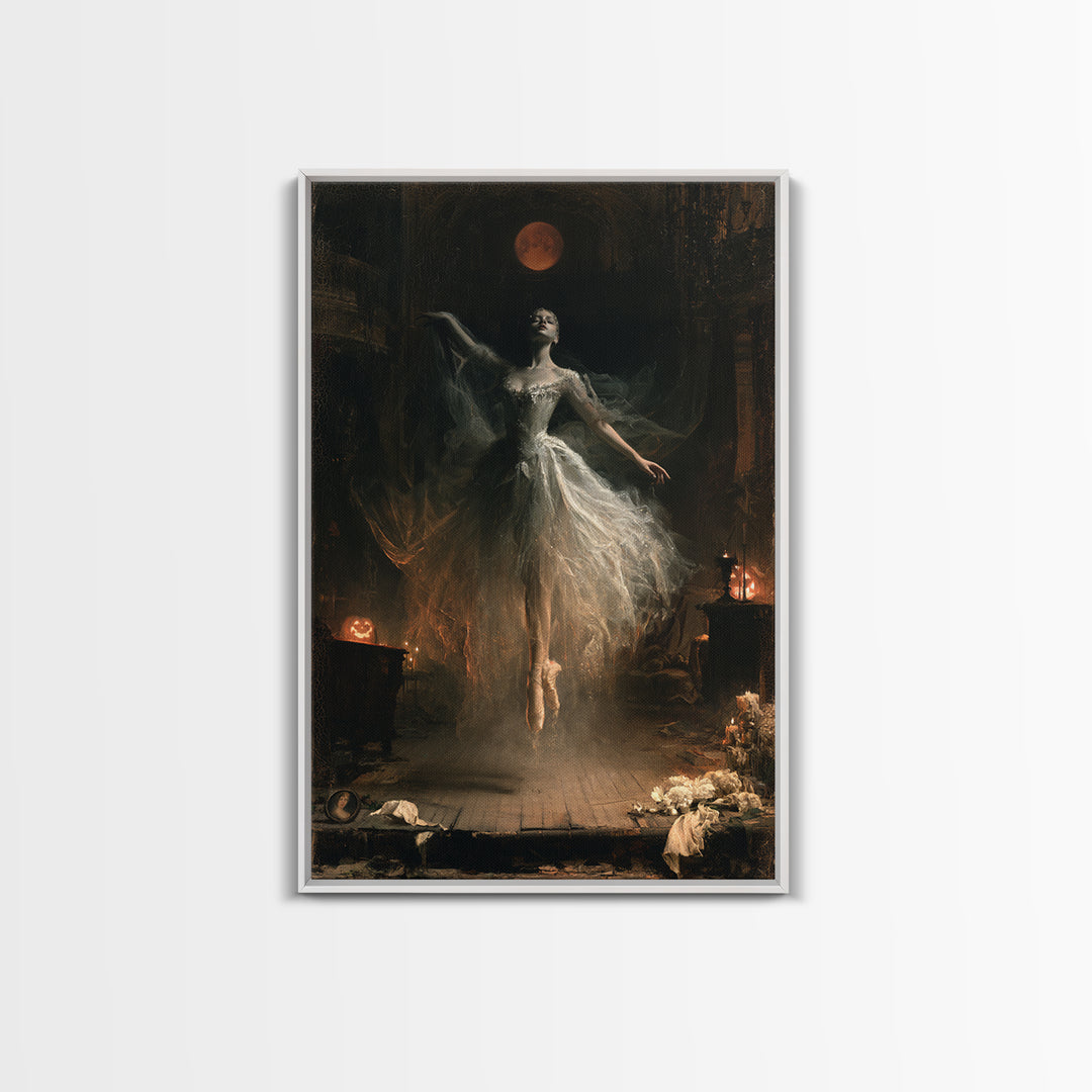 The Phantom Ballerina, Victorian Gothic Art, Vertical Wall Art, Canvas Print, Gothic Wall Decor, Halloween Portrait Art