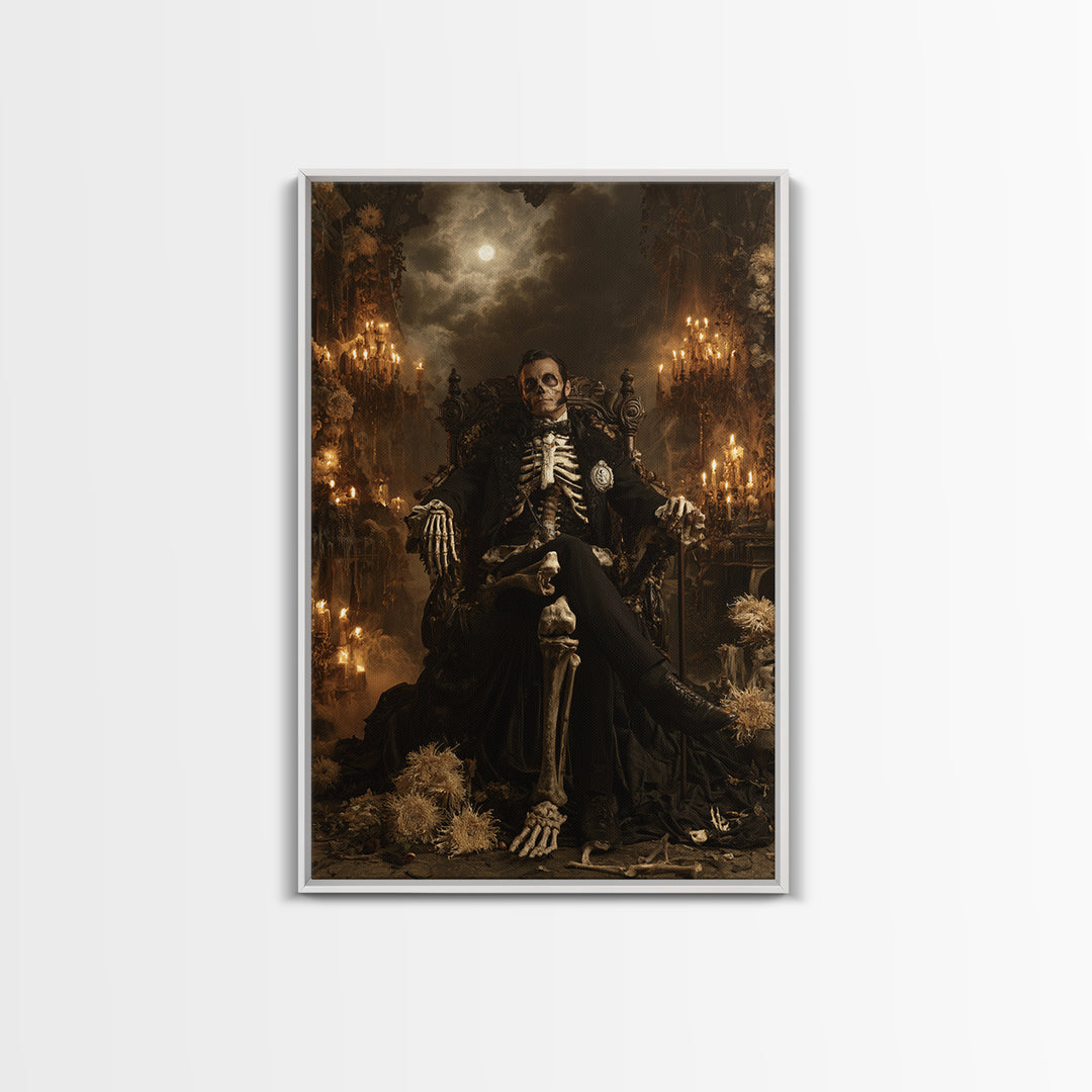 The Cathedral Of Bones, Macabre Victorian Decor, Vertical Wall Art, Canvas Print, Gothic Wall Decor, Halloween Portrait Art