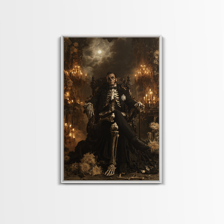 The Cathedral Of Bones, Macabre Victorian Decor, Vertical Wall Art, Canvas Print, Gothic Wall Decor, Halloween Portrait Art