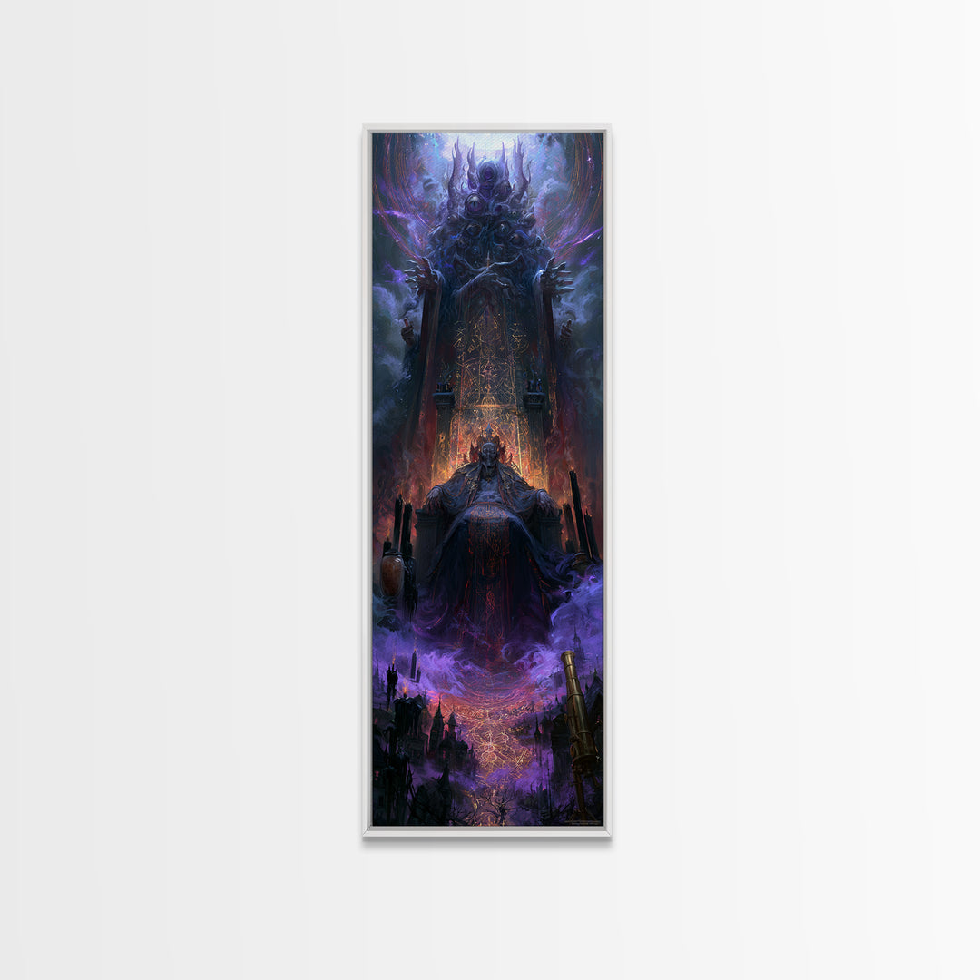 The Dreaming Priest Of The Outer Gate, Dark Academia Wall Art, Tall Narrow Wall Art, Framed Canvas Print, Gothic Wall Decor
