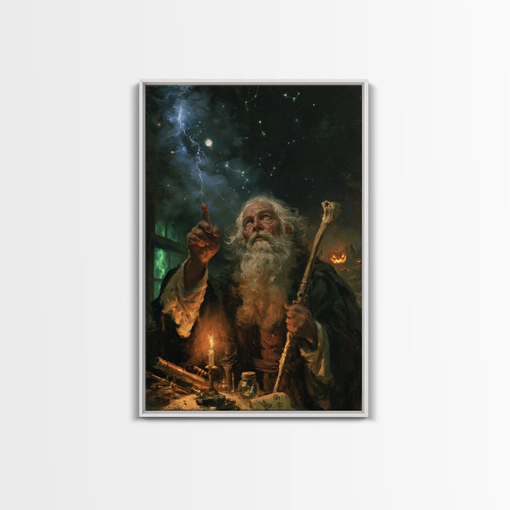 The Star-Seer Of Black Dunwich, Macabre Victorian Decor, Vertical Wall Art, Canvas Print, Gothic Wall Decor, Halloween Portrait Art