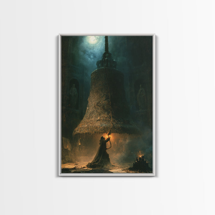 The Bellringer Of The Sunken Cathedral, Dark Academia Wall Art, Vertical Wall Art, Framed Canvas Print, Gothic Wall Decor