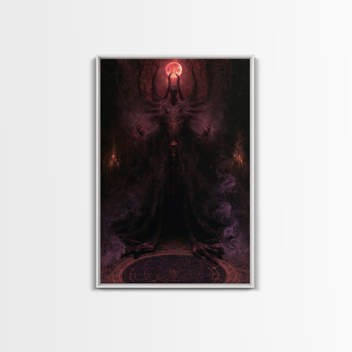 The Crawler Beneath The Floor Of Stars, Antique Gothic Portrait, Vertical Wall Art, Canvas Print, Gothic Wall Decor, Halloween Portrait Art