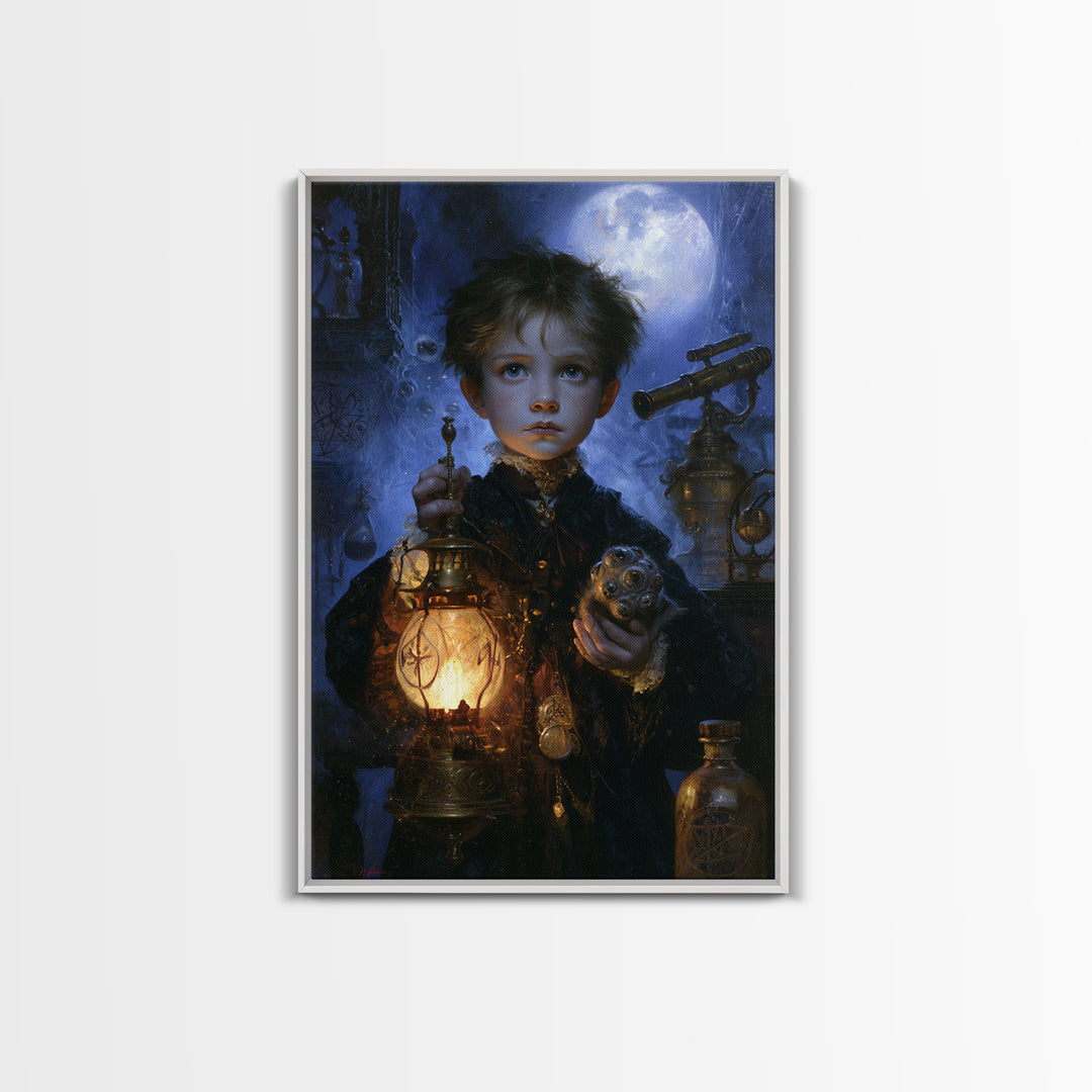 The Child Who Caught A Moon-Spawn, Victorian Gothic Art, Vertical Wall Art, Canvas Print, Gothic Wall Decor, Halloween Portrait Art