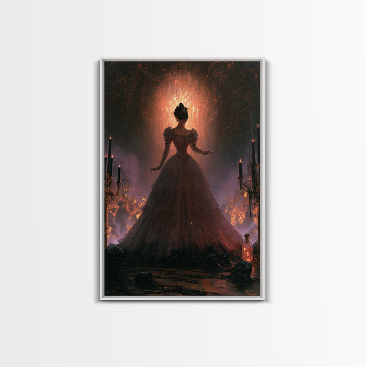 The Ballroom Of Silent Shoggoths, Macabre Victorian Decor, Vertical Wall Art, Canvas Print, Gothic Wall Decor, Halloween Portrait Art