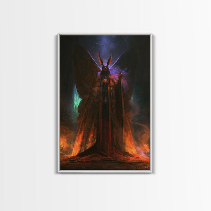 The Moth Prophet Of Kadath, Victorian Horror Portrait, Vertical Wall Art, Canvas Print, Gothic Wall Decor, Halloween Portrait Art