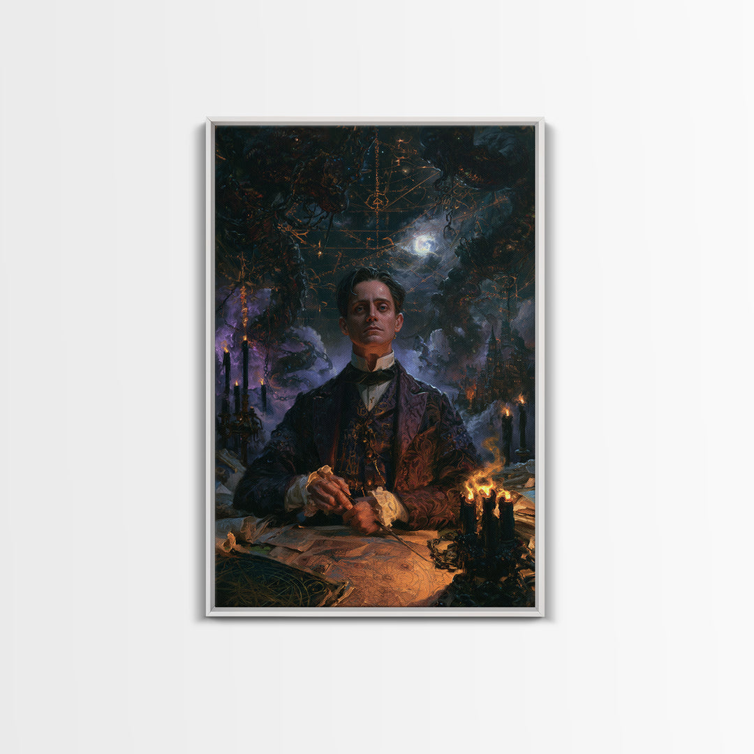 The Moonlit Shoggoth Menagerie, Victorian Horror Portrait, Vertical Wall Art, Canvas Print, Gothic Wall Decor, Halloween Portrait Art