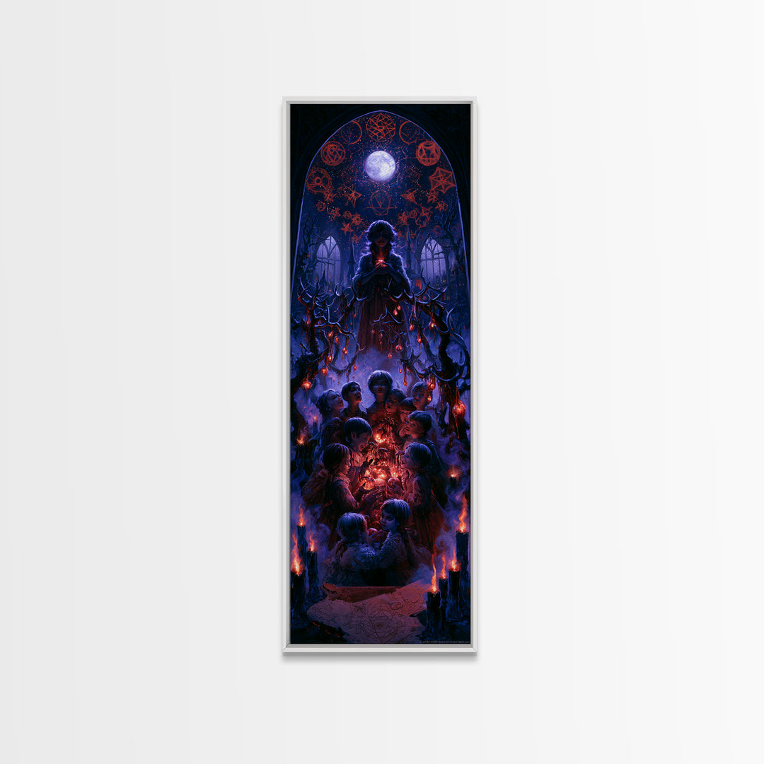 The Children Of The Star Orchard, Dark Academia Wall Art, Tall Narrow Wall Art, Framed Canvas Print, Gothic Wall Decor, Halloween Decor
