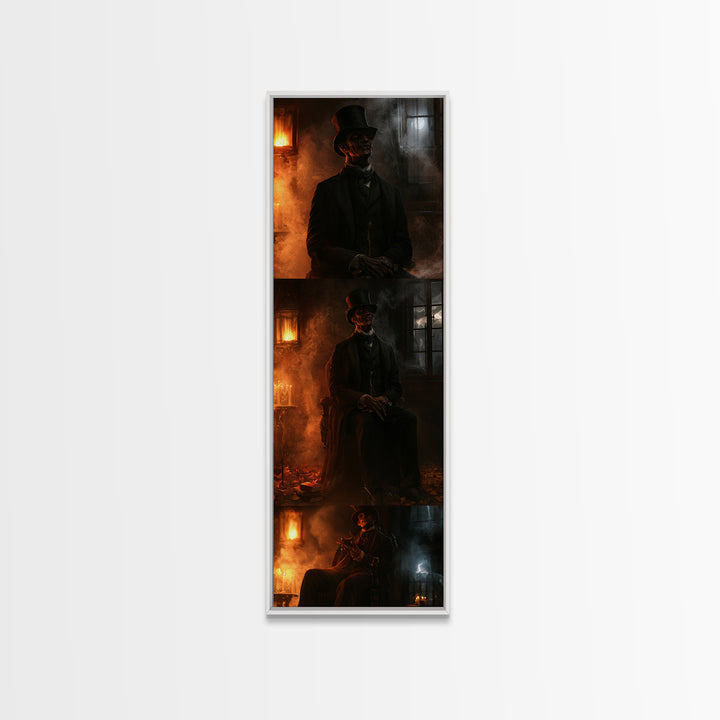 The Parish Beast, Victorian Werewolf Portrait, Tall Narrow Canvas Print, Dark Academia Decor, Antique Horror Decor, Classic Monster Art