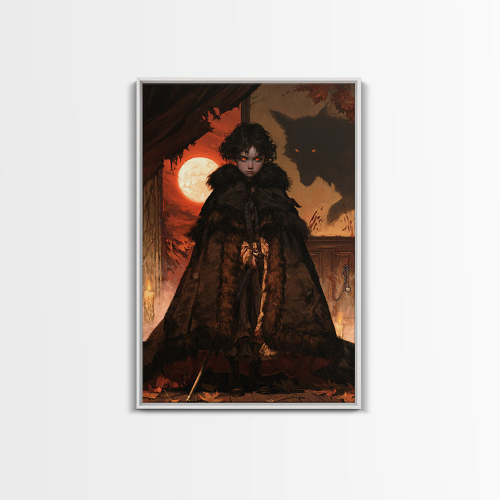The Wolf-Child Of Ash Lane, Victorian Werewolf Portrait, Vertical Canvas Print, Gothic Home Decor, Classic Monster Art