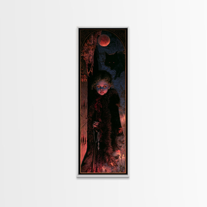 The Wolf-Child Of Ash Lane, Victorian Werewolf Portrait, Tall Narrow Canvas Print, Gothic Home Decor, Gothic Wall Decor, Classic Monster Art