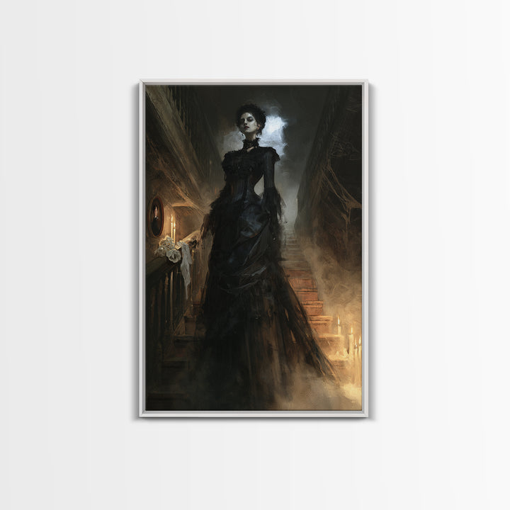 The Cellar Phantom, Victorian Phantom Portrait, Vertical Canvas Print, Antique Style Decor, Gothic Wall Decor, Classic Monster Art