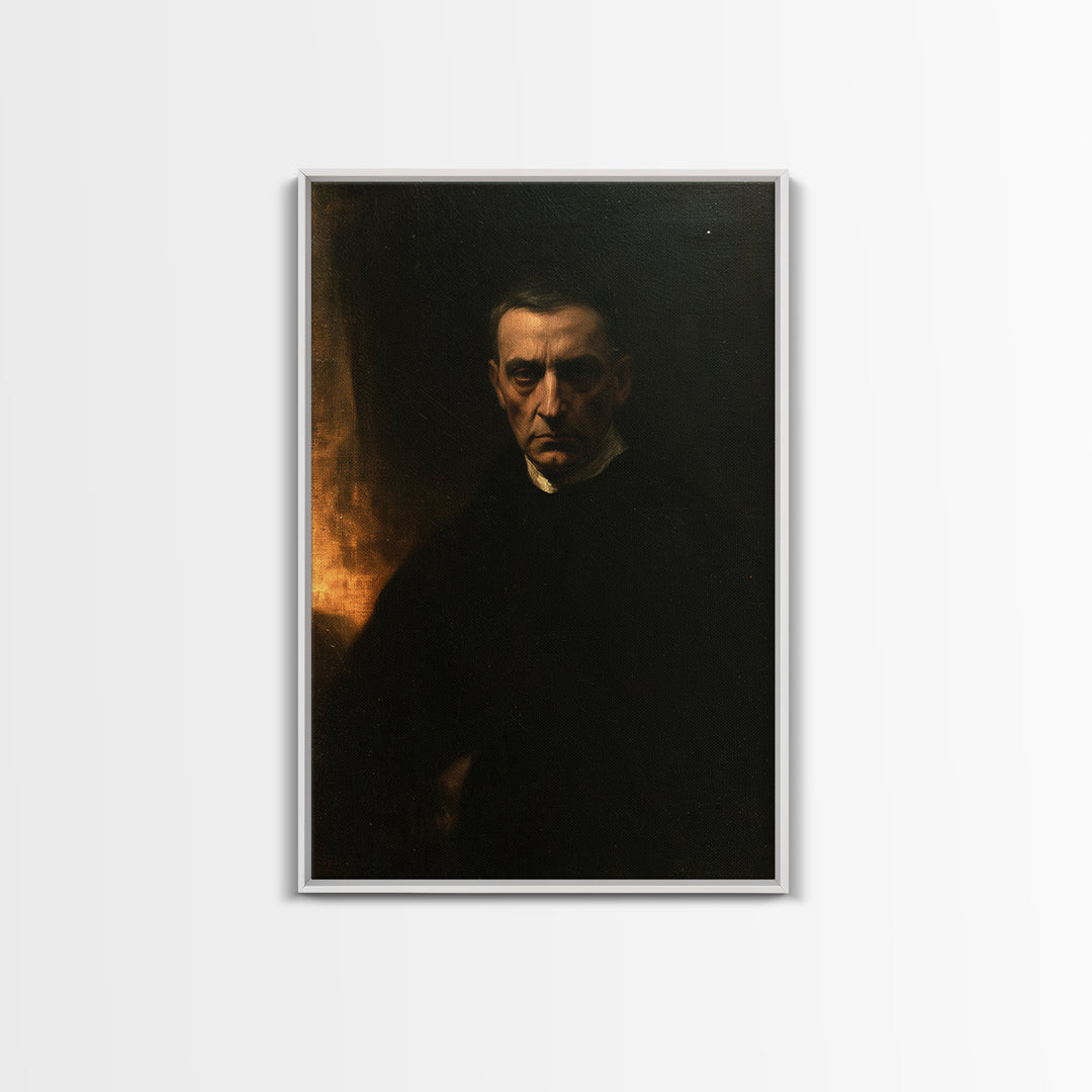 The Cloister Phantom, Victorian Phantom Portrait, Vertical Canvas Print, Macabre Home Decor, Gothic Wall Decor, Classic Monster Art