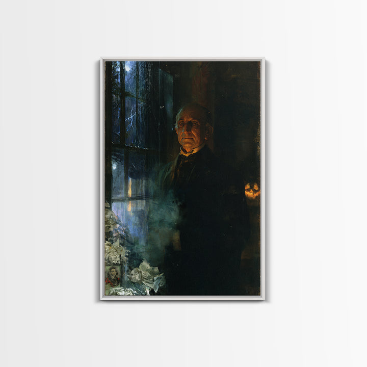 The Servant Of The North Wing, Victorian Phantom Portrait, Vertical Canvas Print, Antique Style Decor, Classic Monster Art