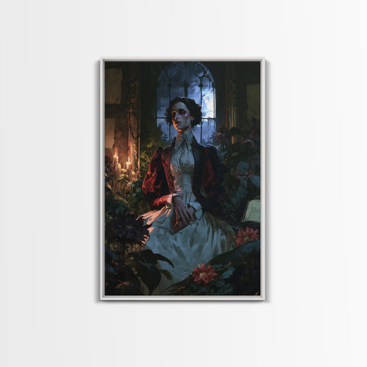 The Garden Experiment, Victorian Monster Portrait, Vertical Canvas Print, Macabre Home Decor, Antique Horror Decor, Classic Monster Art