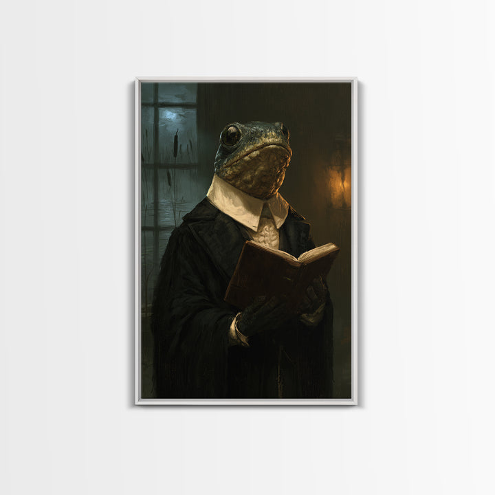 The River Chapel Creature, Victorian Creature Portrait, Vertical Canvas Print, Classic Halloween Decor, Classic Monster Art