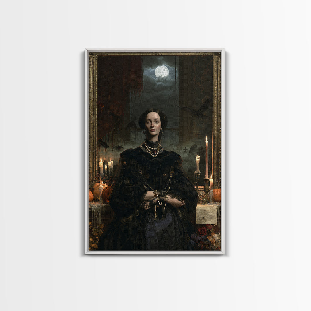 The Wax Museum Lady, Macabre Victorian Portrait, Vertical Canvas Print, Macabre Home Decor, Gothic Wall Decor, Classic Monster Art