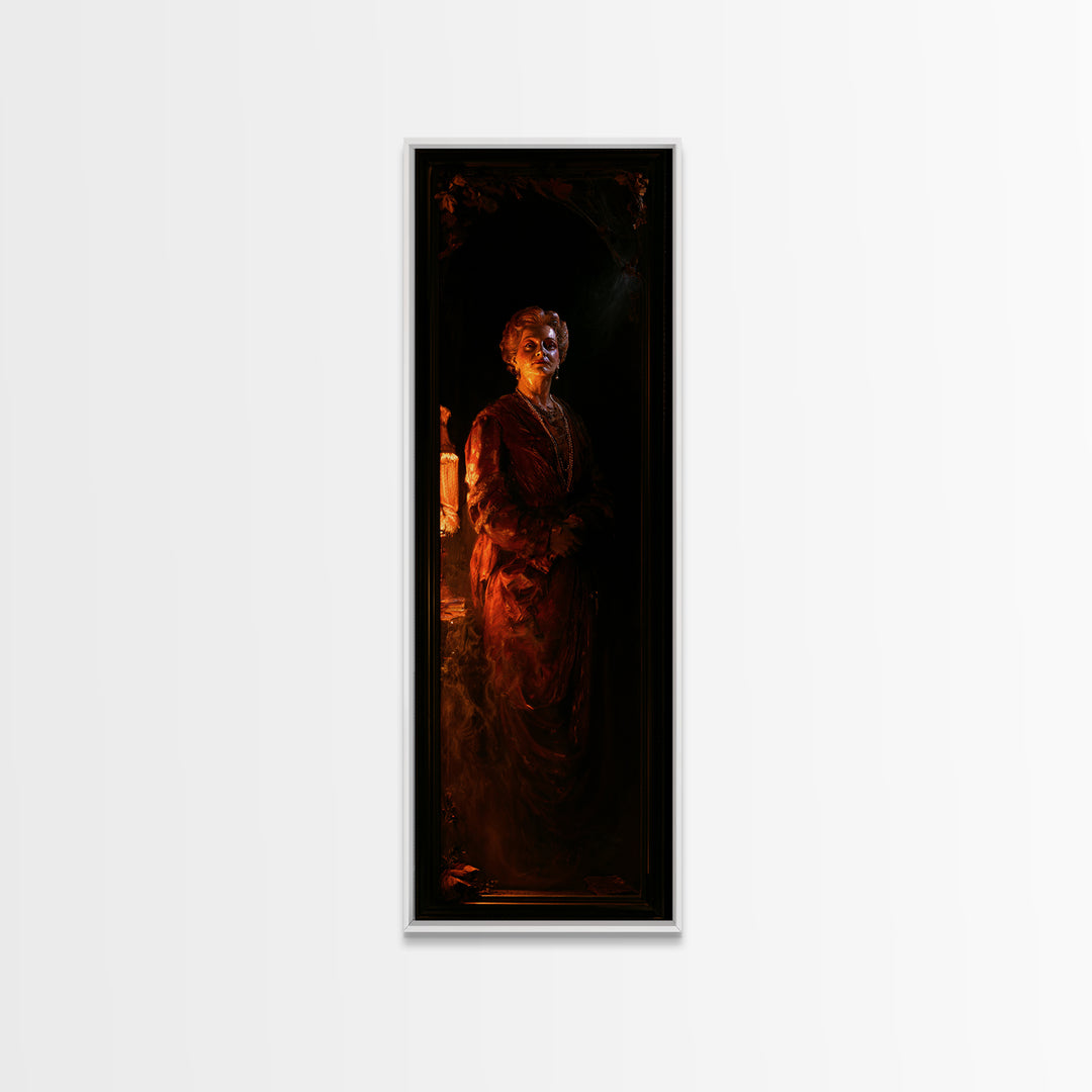 The Wax Museum Lady, Macabre Victorian Portrait, Tall Narrow Canvas Print, Macabre Home Decor, Canvas Print, Classic Monster Art