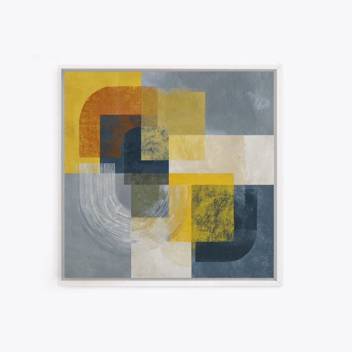 Statement Abstract with Bold Layered Brushwork Framed Canvas Print, Wall Art, Modern Decor, Living Room Decor, Abstract Art, WAL-1x1-1