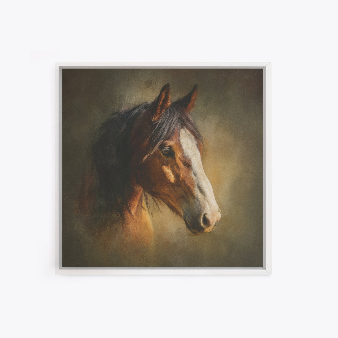 Wild Horse Portrait Canvas Print, Wall Art, Abstract Wall Art, Living Room Decor, Fine Art, Contemporary Art, WAL-1x1-13