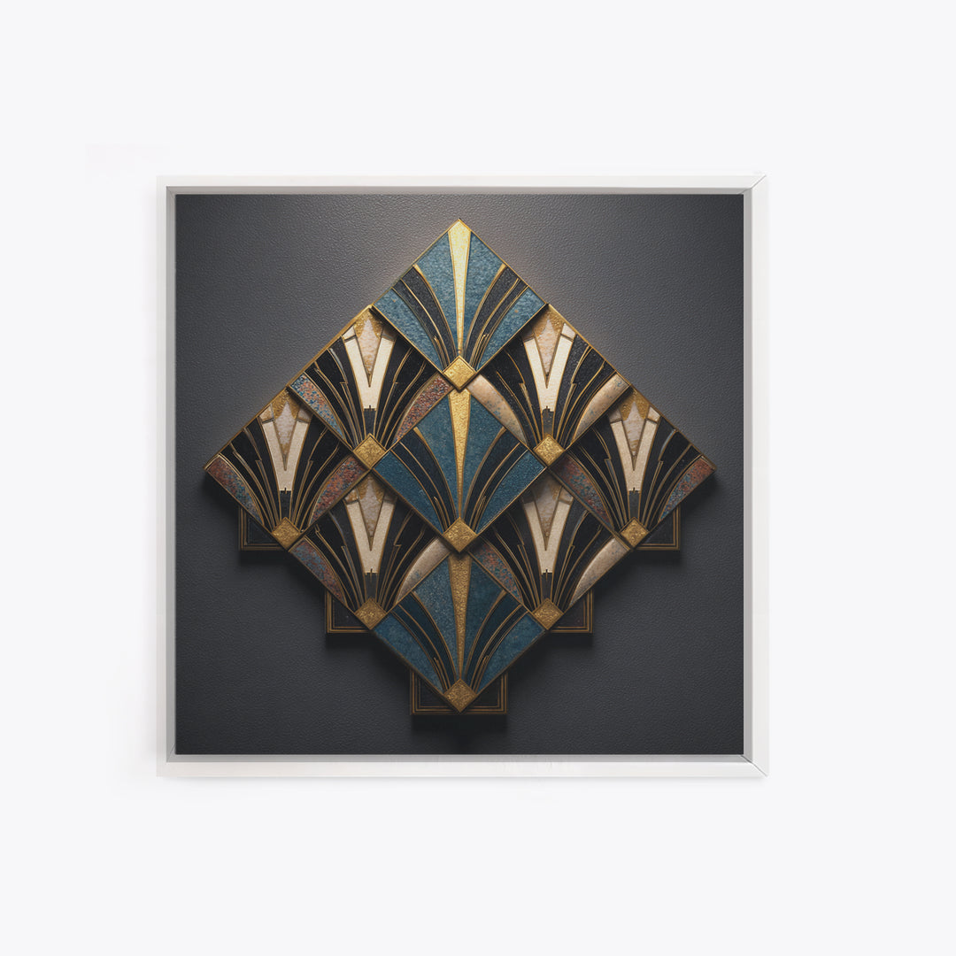 Art Deco Gold Fan Pattern Canvas Print, Wall Art, Painting, Living Room Decor, Fine Art, Wall Hanging, Home Decor Gift, WAL-1x1-20