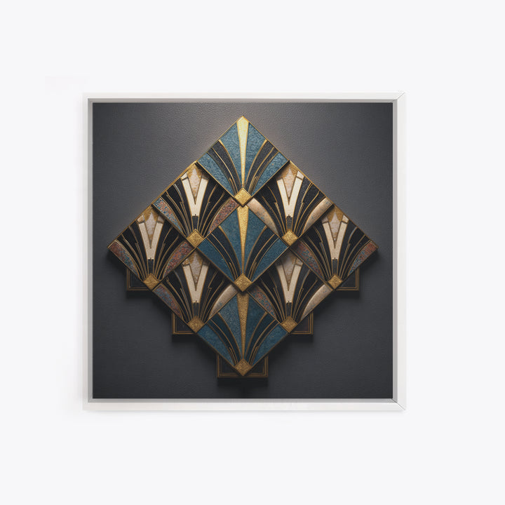 Art Deco Gold Fan Pattern Canvas Print, Wall Art, Painting, Living Room Decor, Fine Art, Wall Hanging, Home Decor Gift, WAL-1x1-20