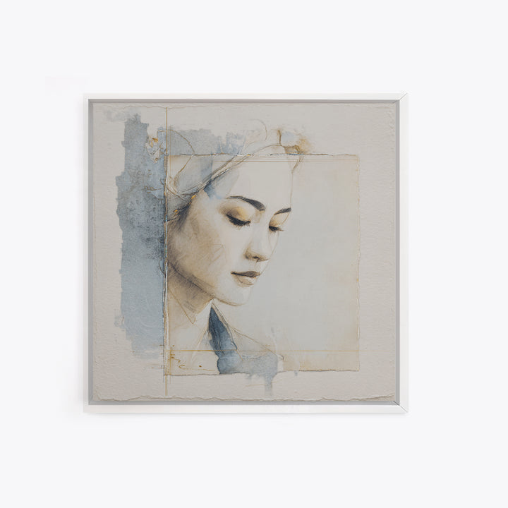 Minimal Line Portrait Canvas Print, Wall Art, Living Room Decor, Oil Painting, Minimalist Decor, Contemporary Art, WAL-1x1-30