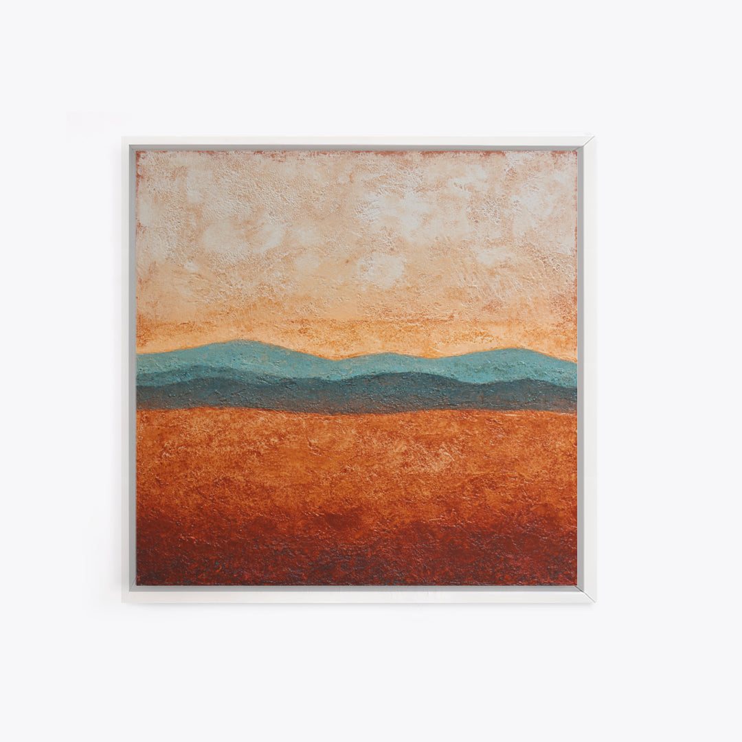 Desert Landscape in Warm Terracotta Tones Canvas Print, Wall Art, Wall Hanging, Living Room Decor, Fine Art, WAL-1x1-31