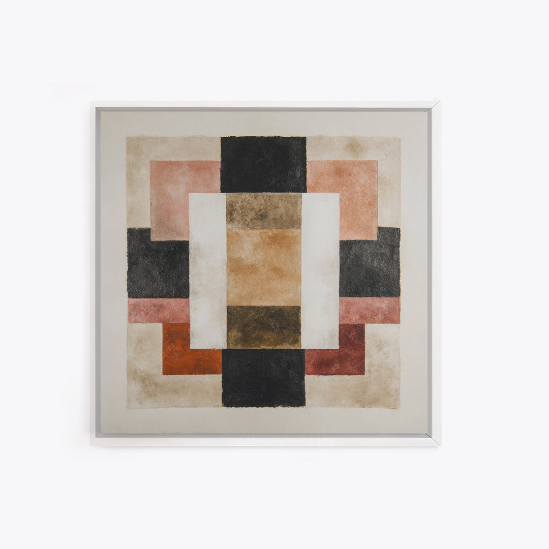 Modern Geometric Composition for Living Spaces Framed Canvas Print, Wall Art, Wall Hanging, Living Room Decor, Abstract Art, WAL-1x1-52