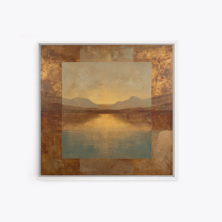 Desert Landscape in Warm Terracotta Tones Canvas Print, Wall Art, Abstract Wall Art, Living Room Decor, Watercolor Art, WAL-1x1-55