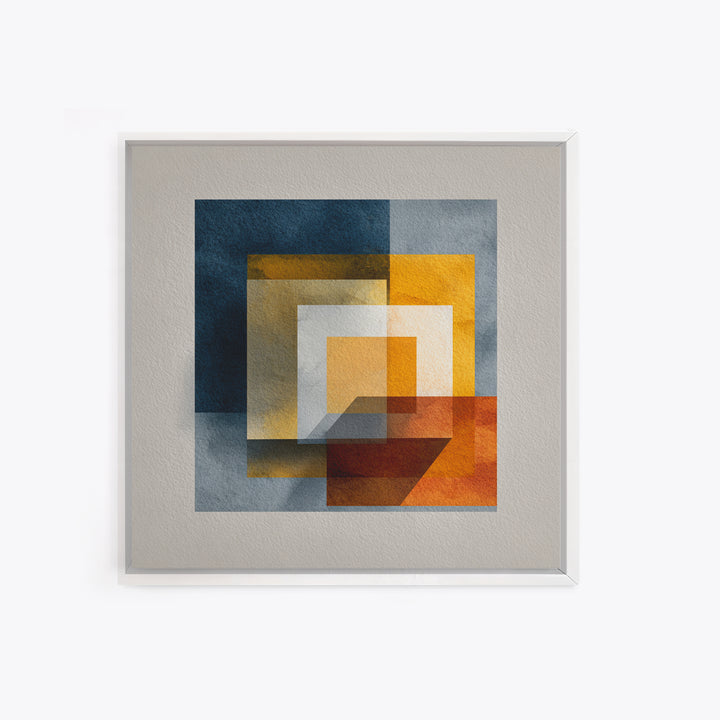 Modern Geometric Composition for Living Spaces Canvas Print, Wall Art, Textured Wall Art, Living Room Decor, Abstract Art, WAL-1x1-76
