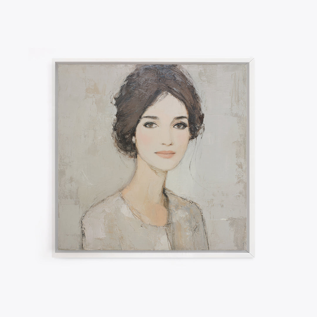 Minimal Line Portrait Framed Canvas Print, Wall Art, Statement Artwork, Living Room Decor, Fine Art, Wall Decor, WAL-1x1-78