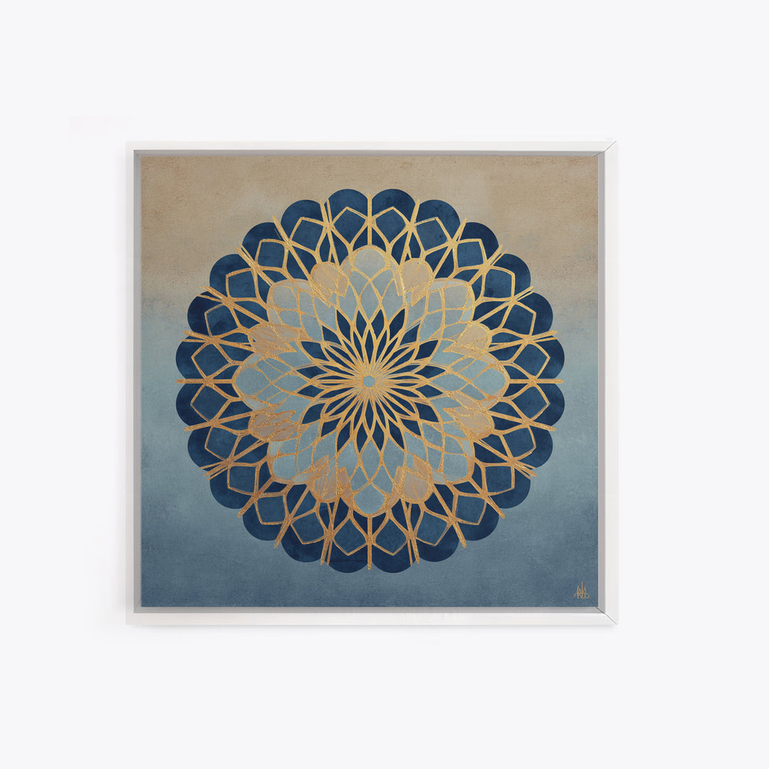 Sacred Geometry Mandala Framed Canvas Print, Wall Art, Living Room Decor, Oil Painting, Metal Wall Art, Digital Wall Art, WAL-1x1-93