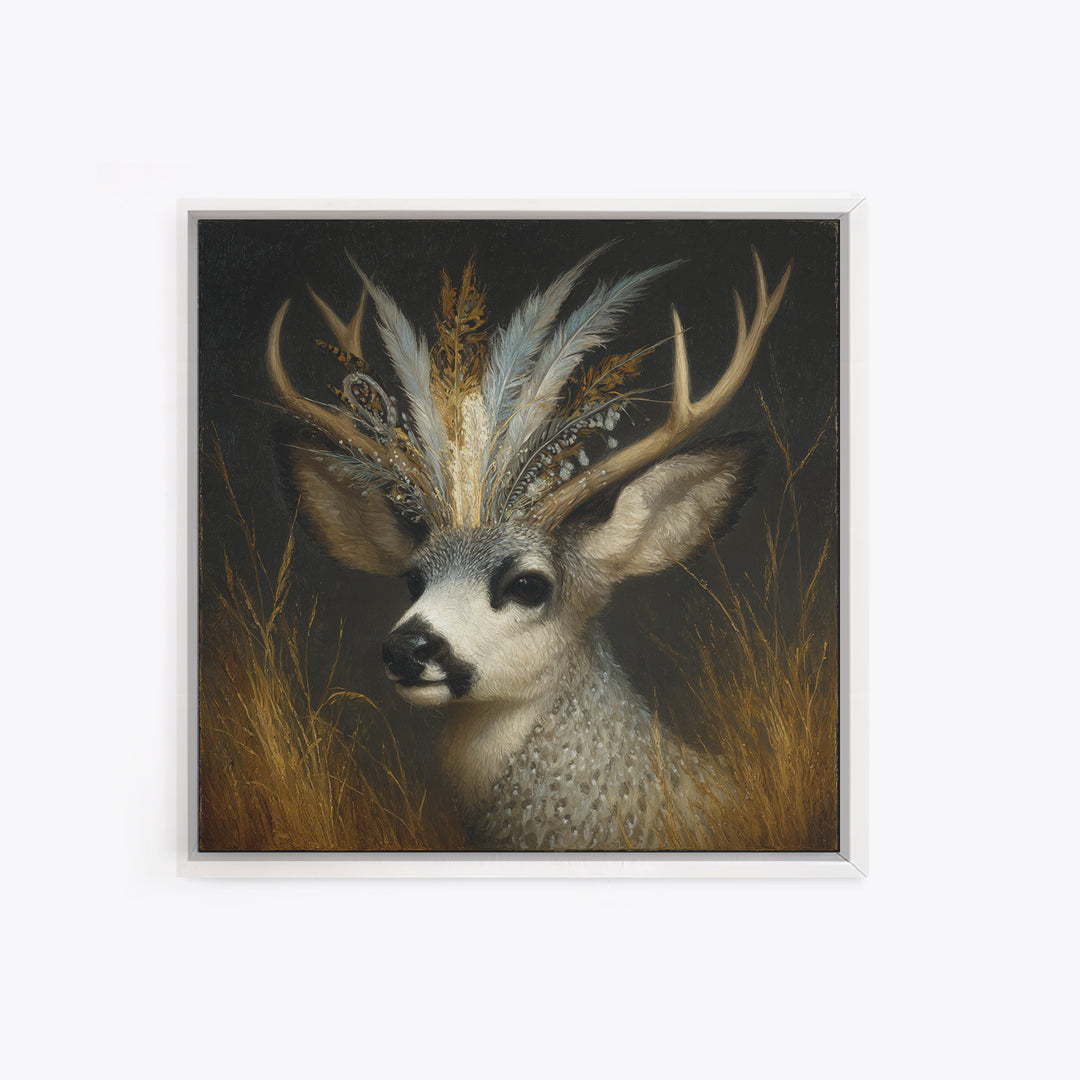 Whimsical Animal Portrait Canvas Print, Wall Art, Fine Art Print, Living Room Decor, Oil Painting, Wall Decor, WAL-1x1-95
